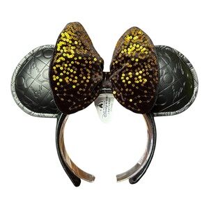 Disney Parks Minnie Mouse Walt Disney World 50th Anniversary Black Ears Headband